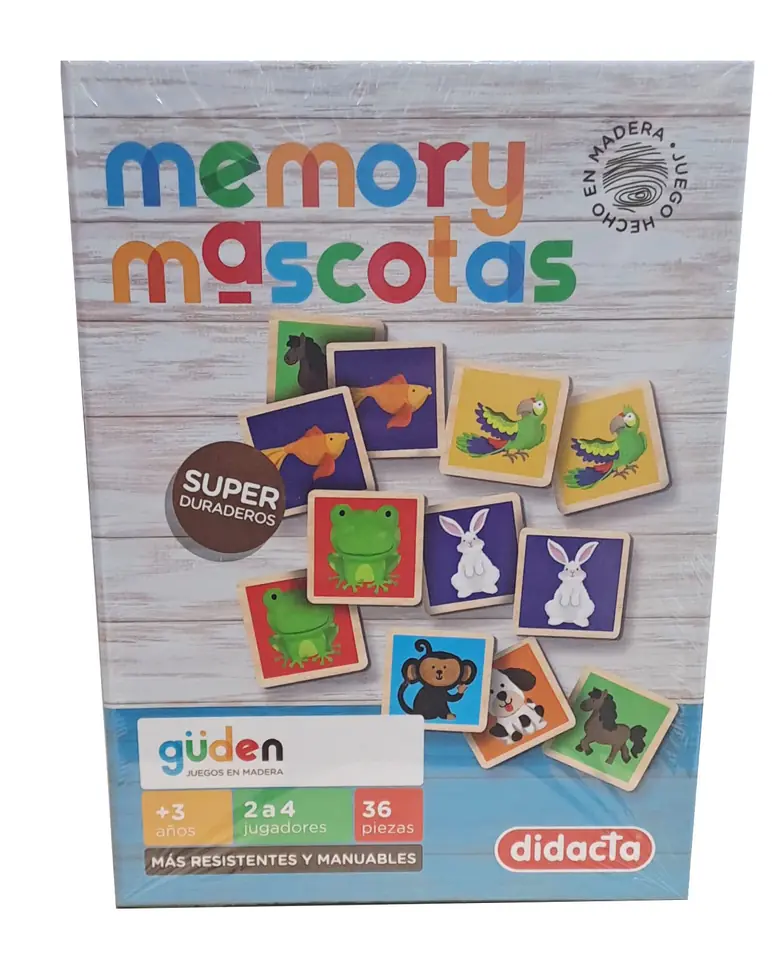 Memory Mascotas Madera Didacta