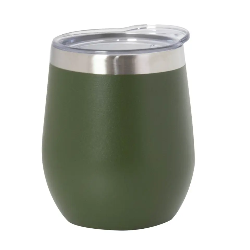 MATE DE ACERO CON TAPA VERDE OSCURO