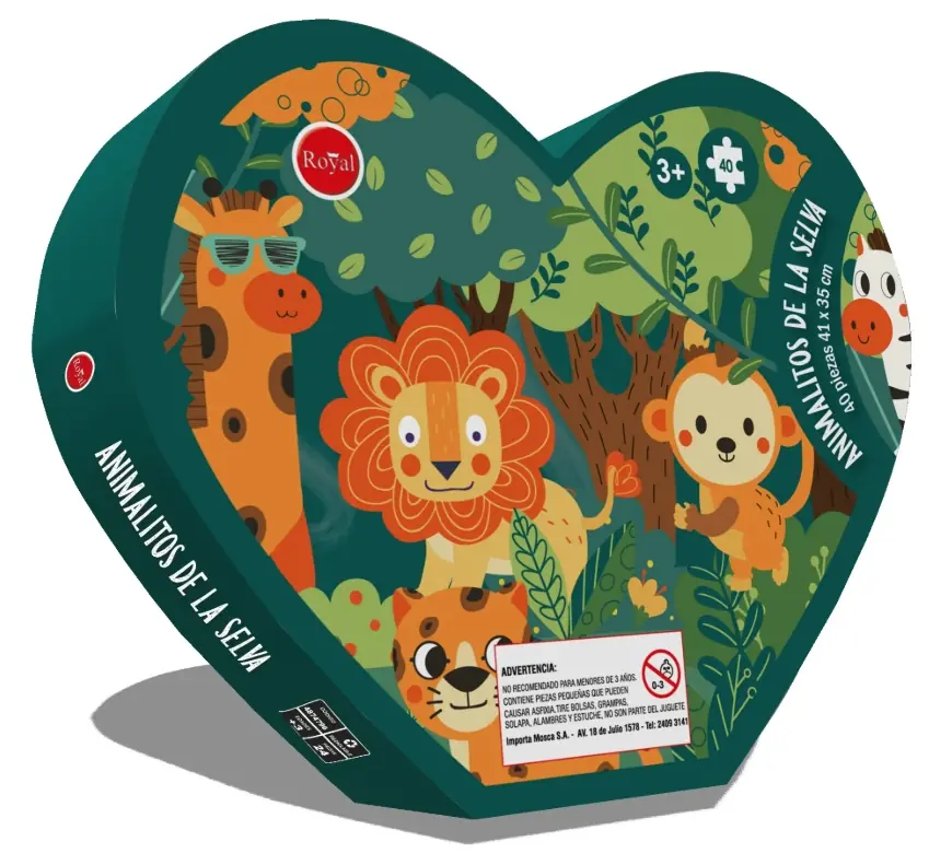 PUZZLE ANIMALES DE LA SELVA 40 PIEZAS 41X35CM