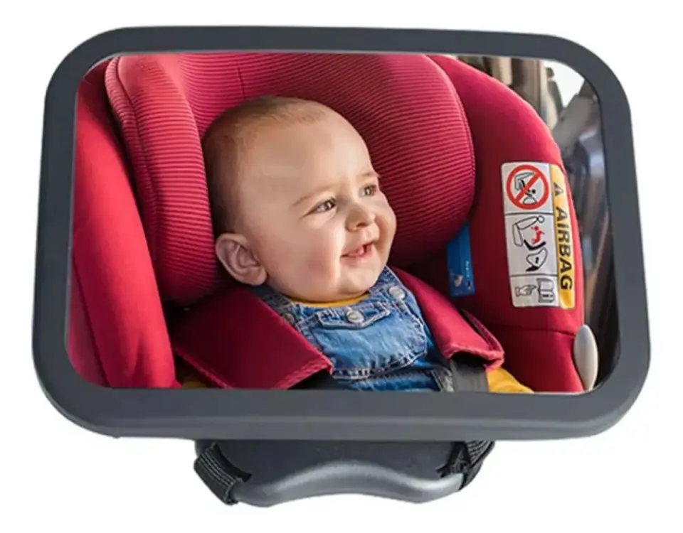 Espejo De Auto Deluxe Rectangular Para Bebés 360o Bebesit Color Negro