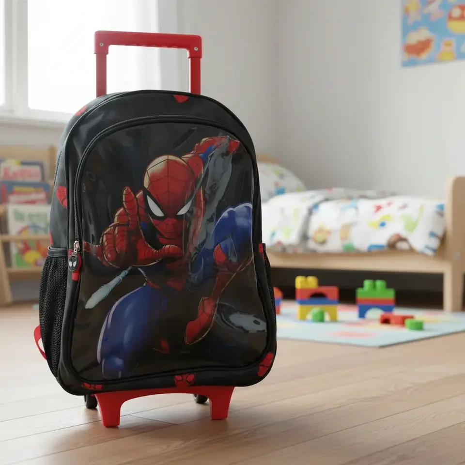 Mochila Spiderman 40 Cm Con Carro