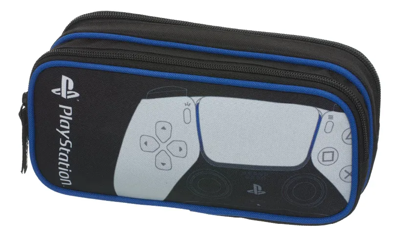 Cartuchera Escolar Doble Cierre Playstation Oganizador Pulse Negro Pulse