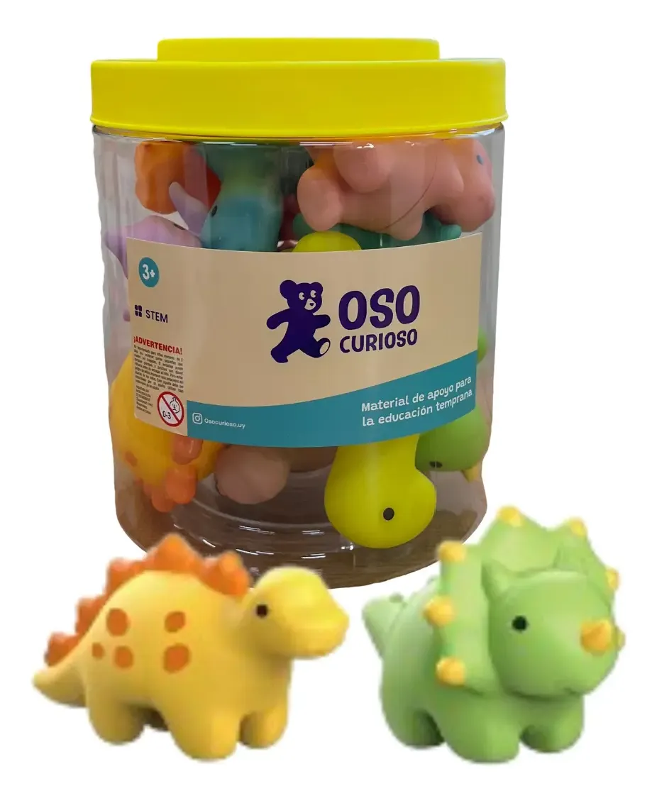 Juego Encastre Suave Animales Y Dinos Oso Curioso