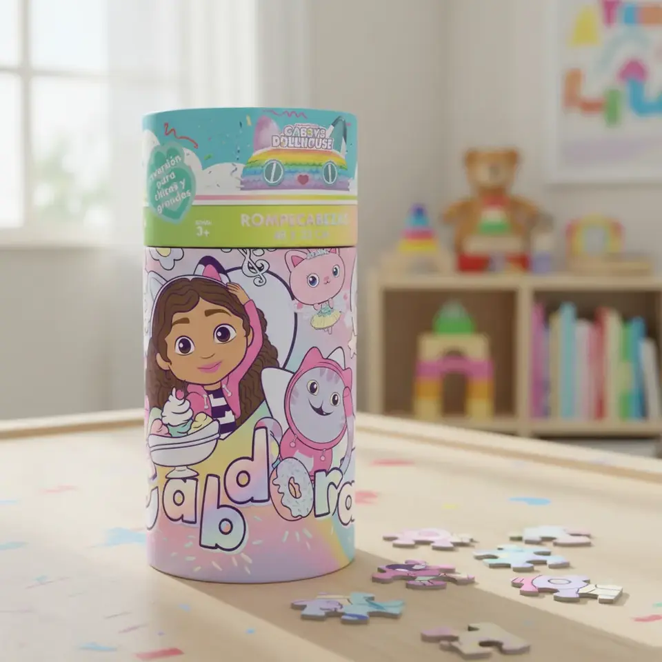 Rompecabezas Infantil Gabby´s Dollhouse, 36 Piezas Cilindro