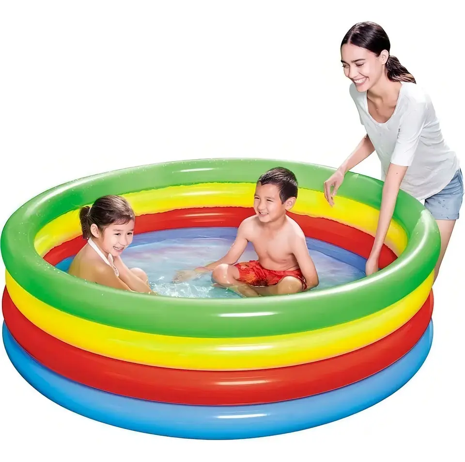 Pileta Inflable Redonda Bestway 51117 De 1.57m X 46cm 522l Verde, Amarilla, Rosa Y Azul Verde/amarillo/rosa/azul