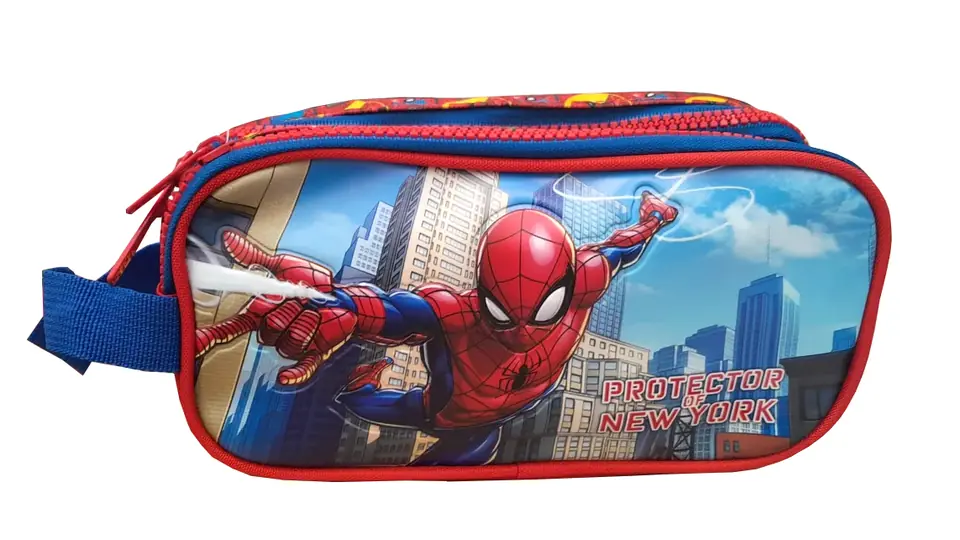 Cartuchera Spiderman Dos Reparticiones Roja