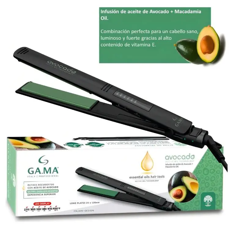Planchita De Pelo Gama Avocado Digital Ceramic Ion Negro