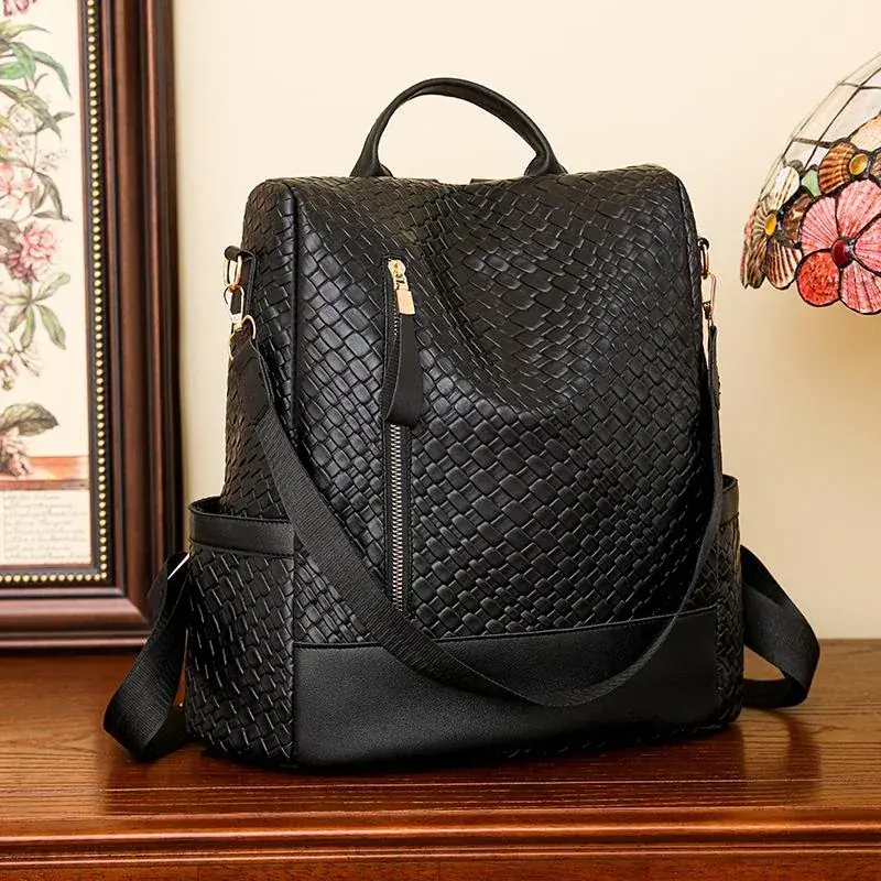 Nueva Mochila Piel Cocodrilo Antirobo D6810