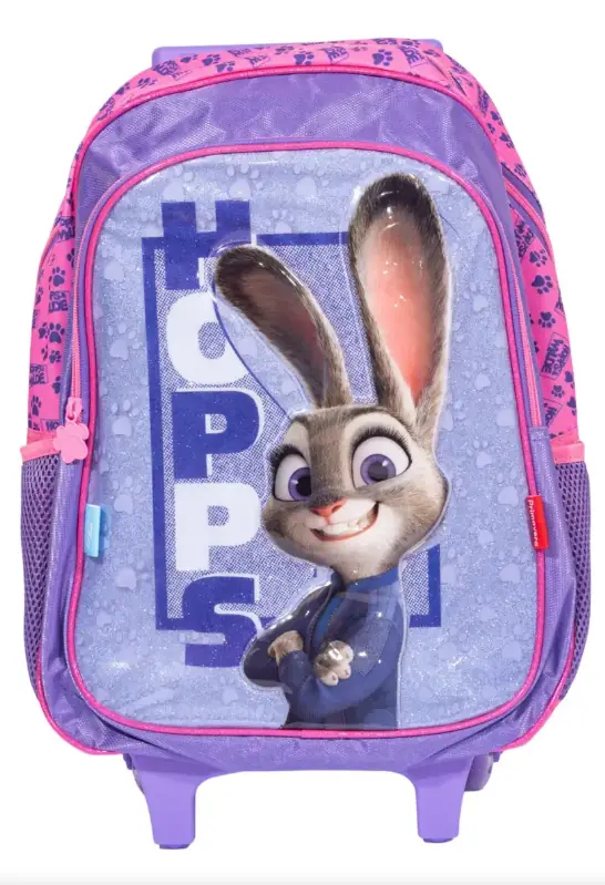 Mochila 41 Cm Con Carro Zootopia 2 Surtida Rosada