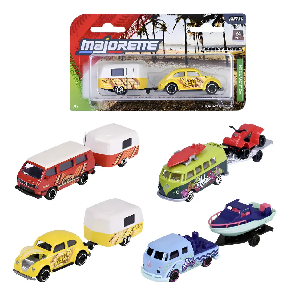 Vehículo Majorette Volkswagen Con Tráiler 4 Modelos