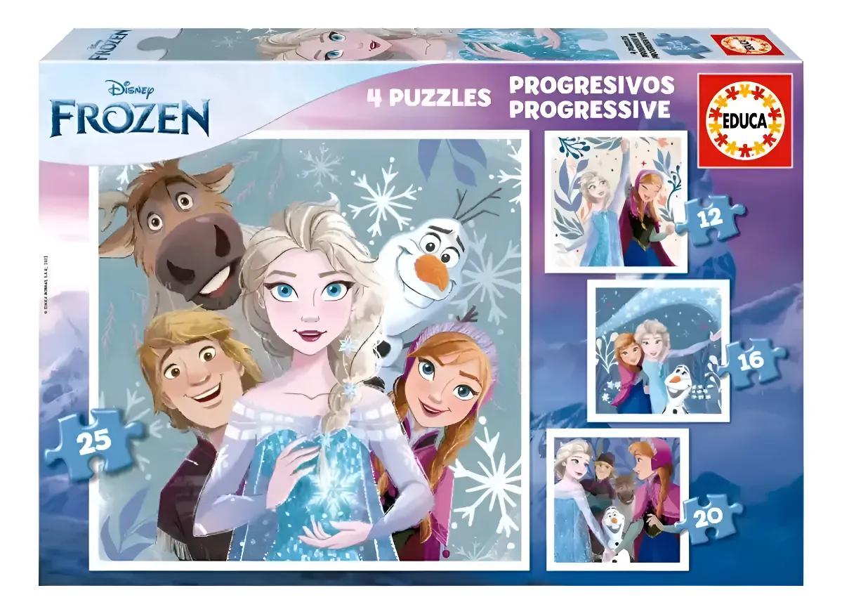 Puzzle Disney Frozen Educa X4 Progresivos +3