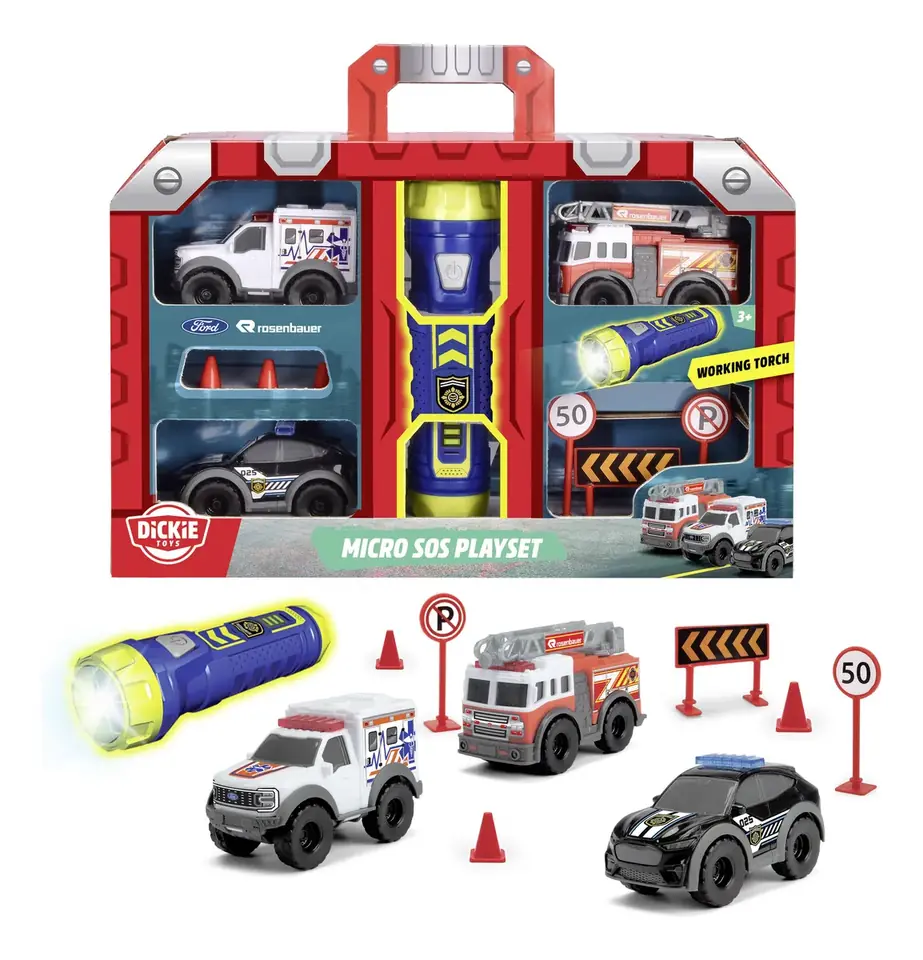 PLAYSET DICKIE MICRO DE RESCASTE INCLUYE 3 MICROVEHÍCULOS