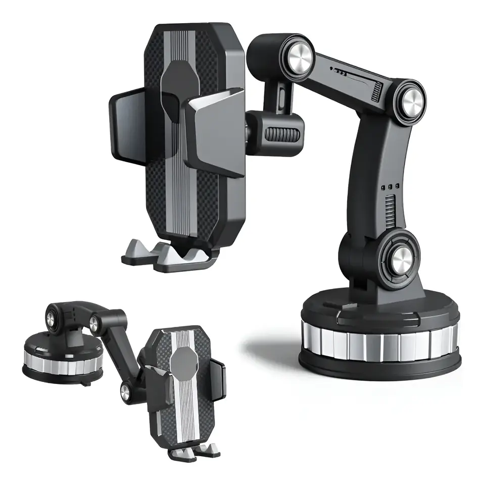Soporte Everest Ventosa Negro Para Celular Auto