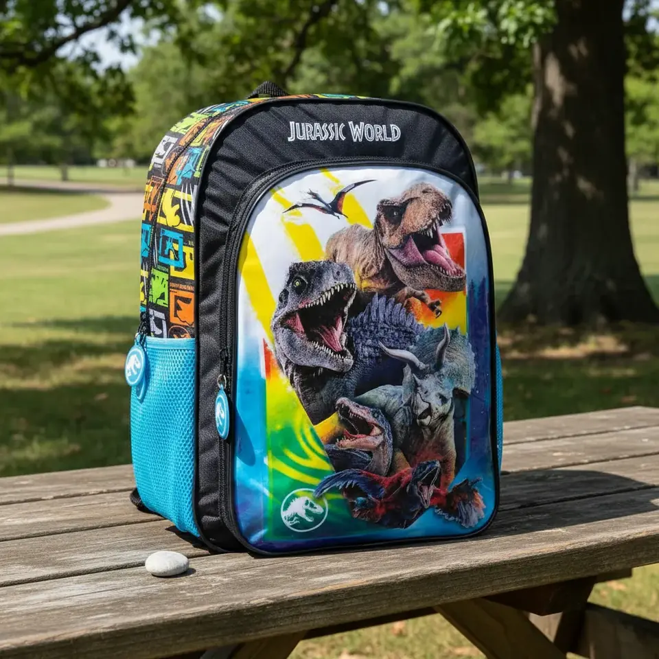 Mochila Escolar Jurassic World 77152 Negra Liso 42cm