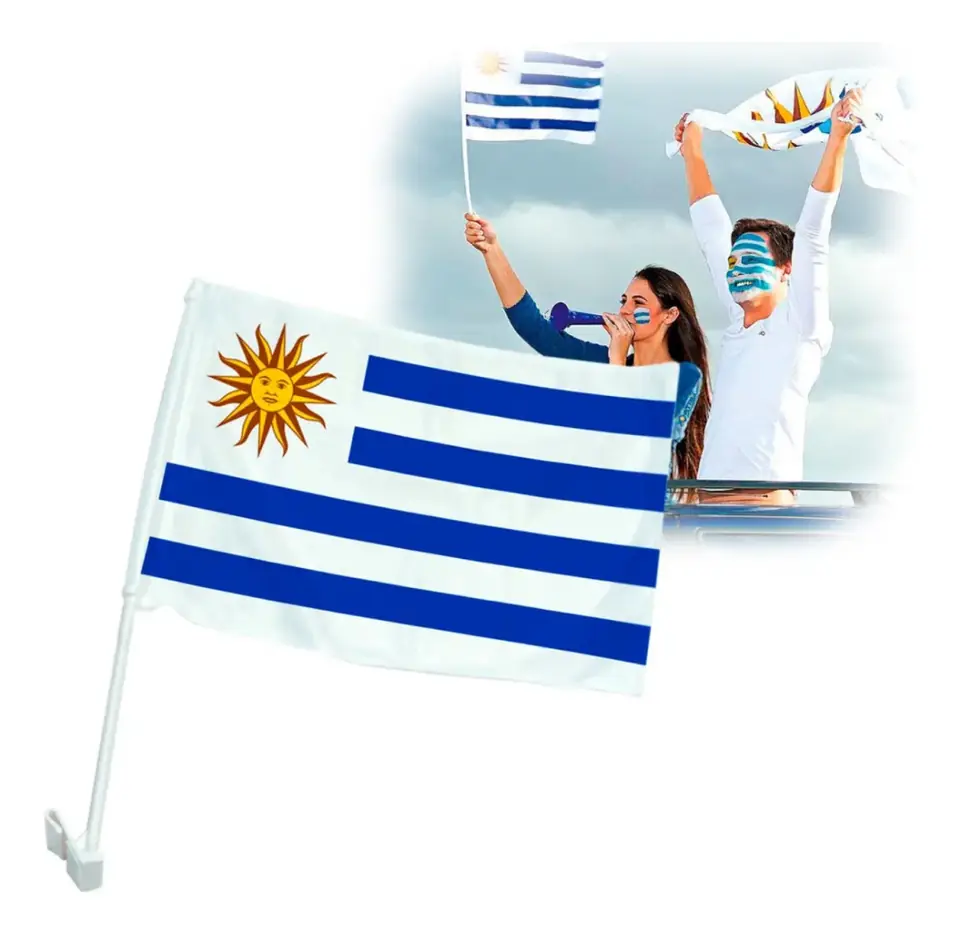 Bandera De Uruguay Para Auto 30 X 45 Cm