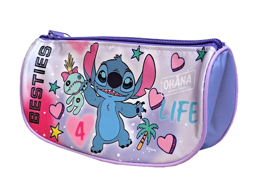 Cartuchera Escolar Stitch Disney Diseño Cute Multicolor Violeta