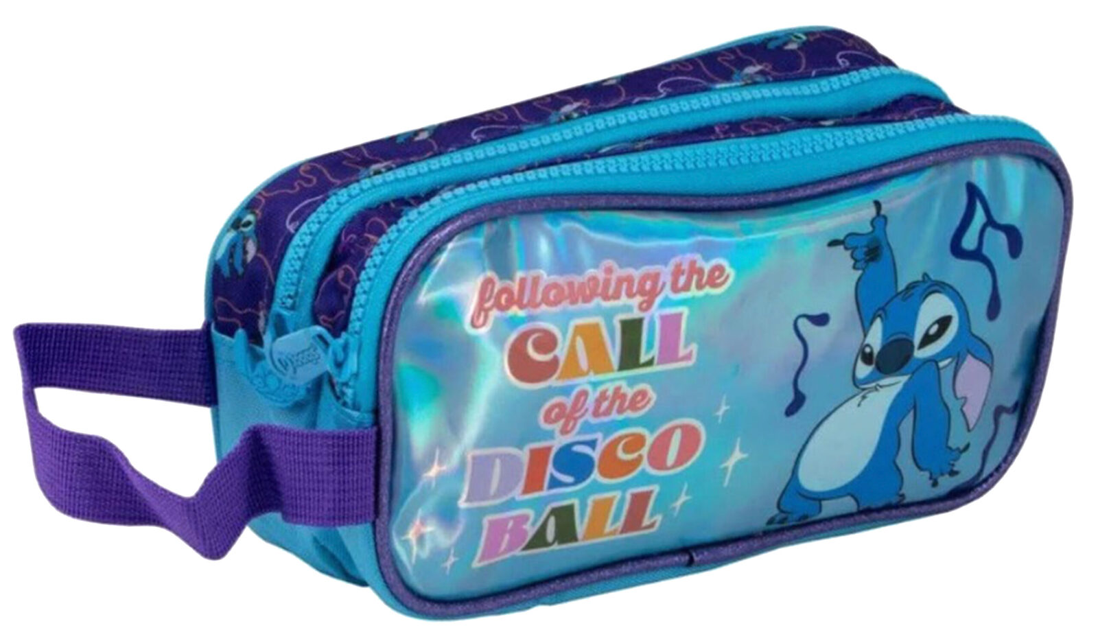 Cartuchera Stitch 2026 Con 2 Cierres Celeste