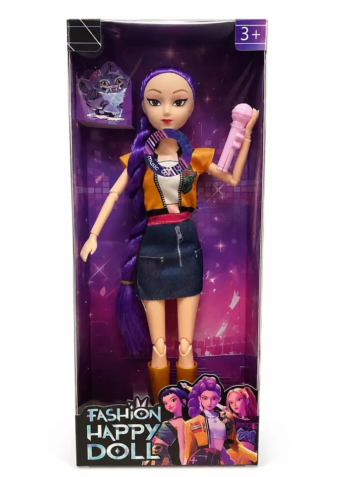 MUÑECA ARTICULADA CON SONIDO Y ACCESORIO GUERRERAS K-POP  30 cm de alto