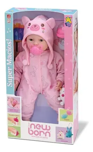 Bebe Divertoys New Born Pijama Unicornio Goma 36cm Articulada
