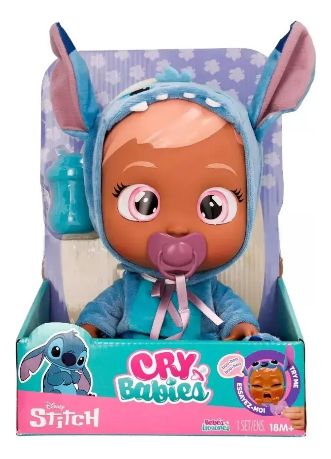 Cry Babies Bebe Interactivo Chupon Ropa Stitch Disney 30cm