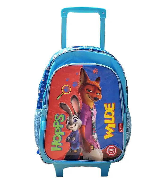 Mochila Escolar Zootopia Disney Infantil Con Ruedas Azul