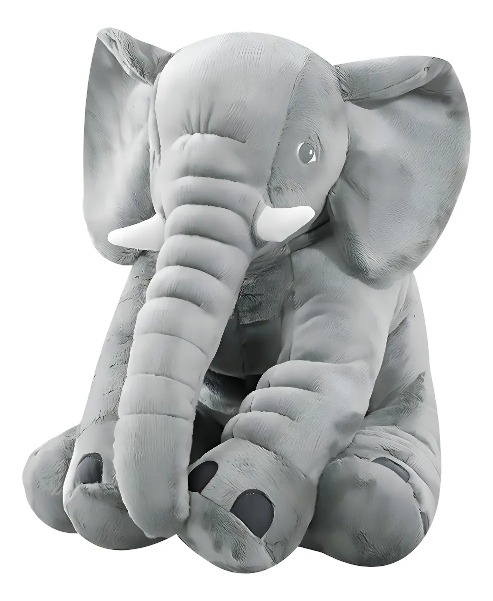 Peluche Grande Elefante Almohada Juguete Niños Y Bebes 60cm Gris
