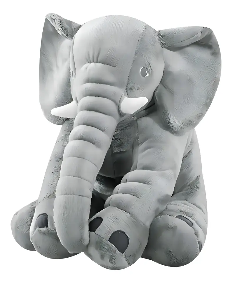 Peluche Grande Elefante Almohada Juguete Niños Y Bebes 60cm Gris