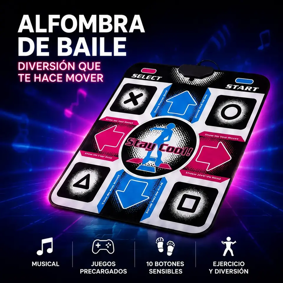 Alfombra Musical Step Baile Para Tv Pc Conexión Usb