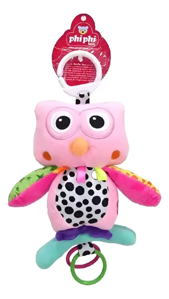 Peluche Cunero Musical Buho Rosa Phi Phi Toys Animal