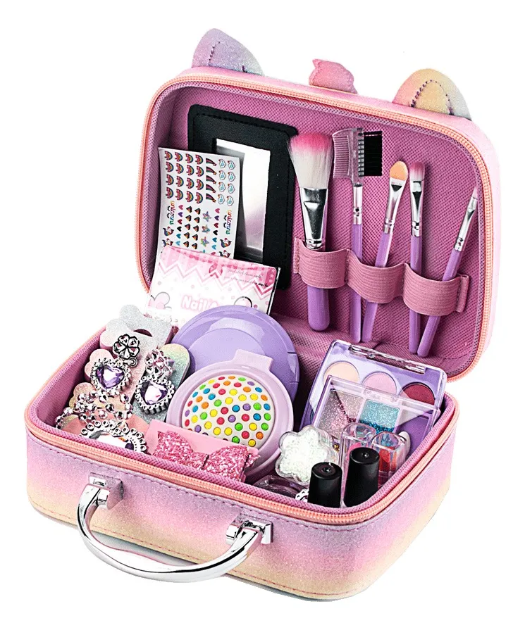 Set De Maquillaje Infantil Cartera Unicornio Y Accesorios