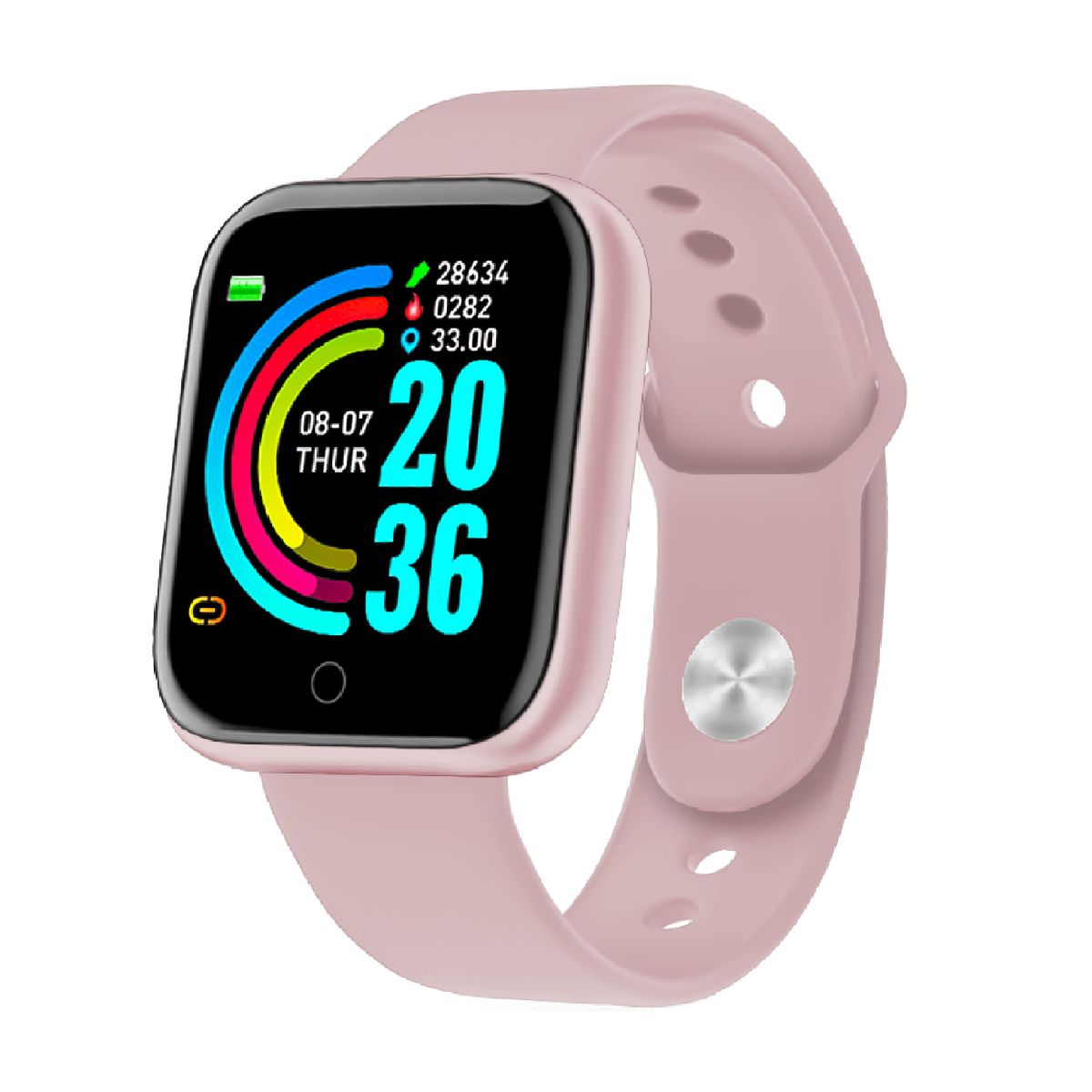 SMARTWATCH RELOJ SMARTWATCH BRACELET CUADRADO ROSA
