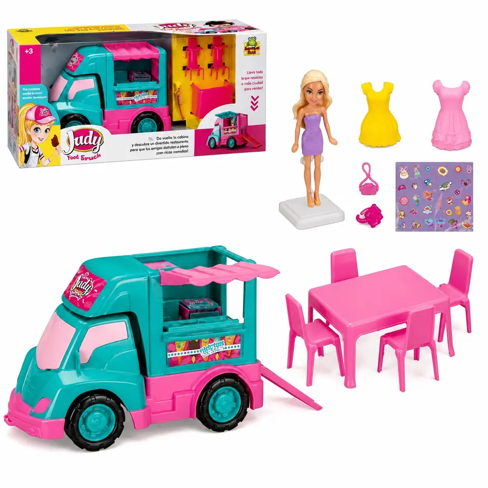 Camión de comida Judy Ice Cream Shop con muñeca Samba Toys