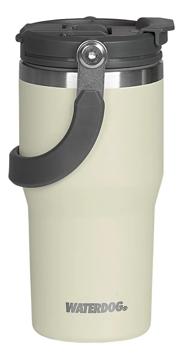 Vaso Térmico Waterdog Zumo 600ml Doble Pico Acero Y Manija Ceniza