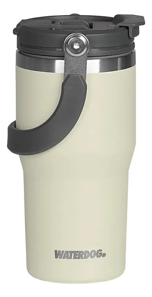 Vaso Térmico Waterdog Zumo 600ml Doble Pico Acero Y Manija Ceniza