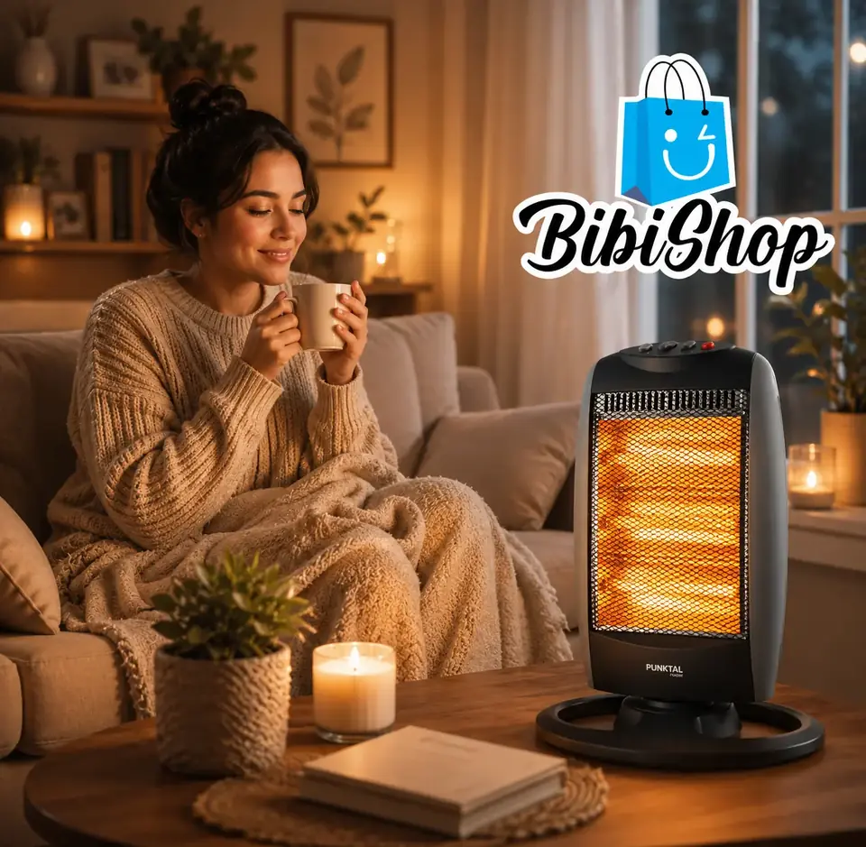 Estufa Halogena Punktal Giratoria Potencia 1200W Niveles 3 Color Gris