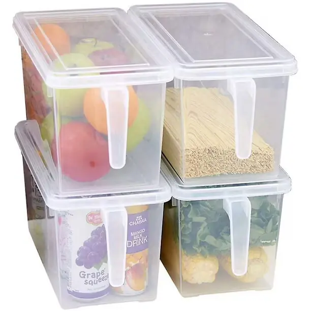 Organizador Alimentos Tapa Y Manija Apilable Trasparente 4l