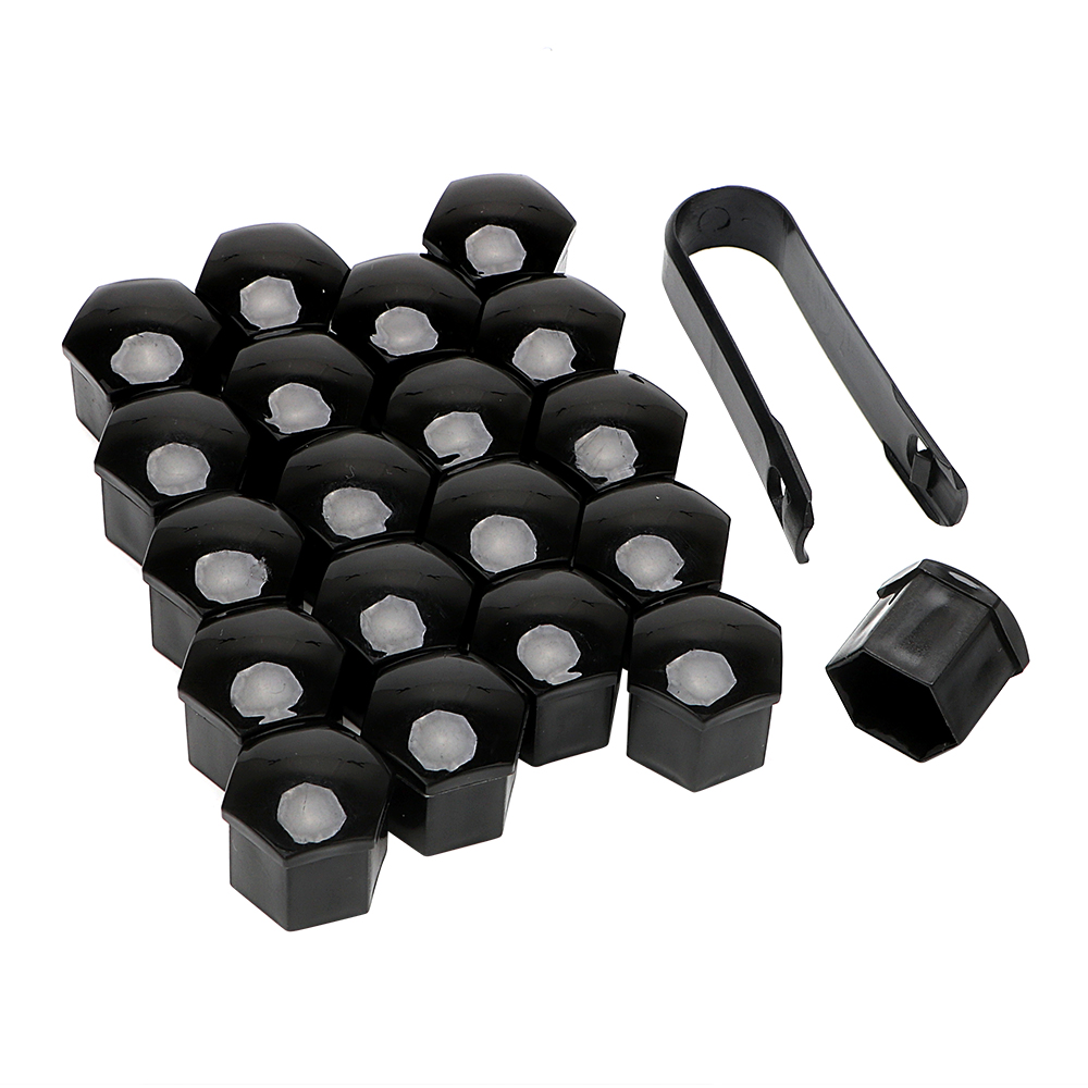 Juego 20 Capas Para Tornillo de Rueda 17mm Negro