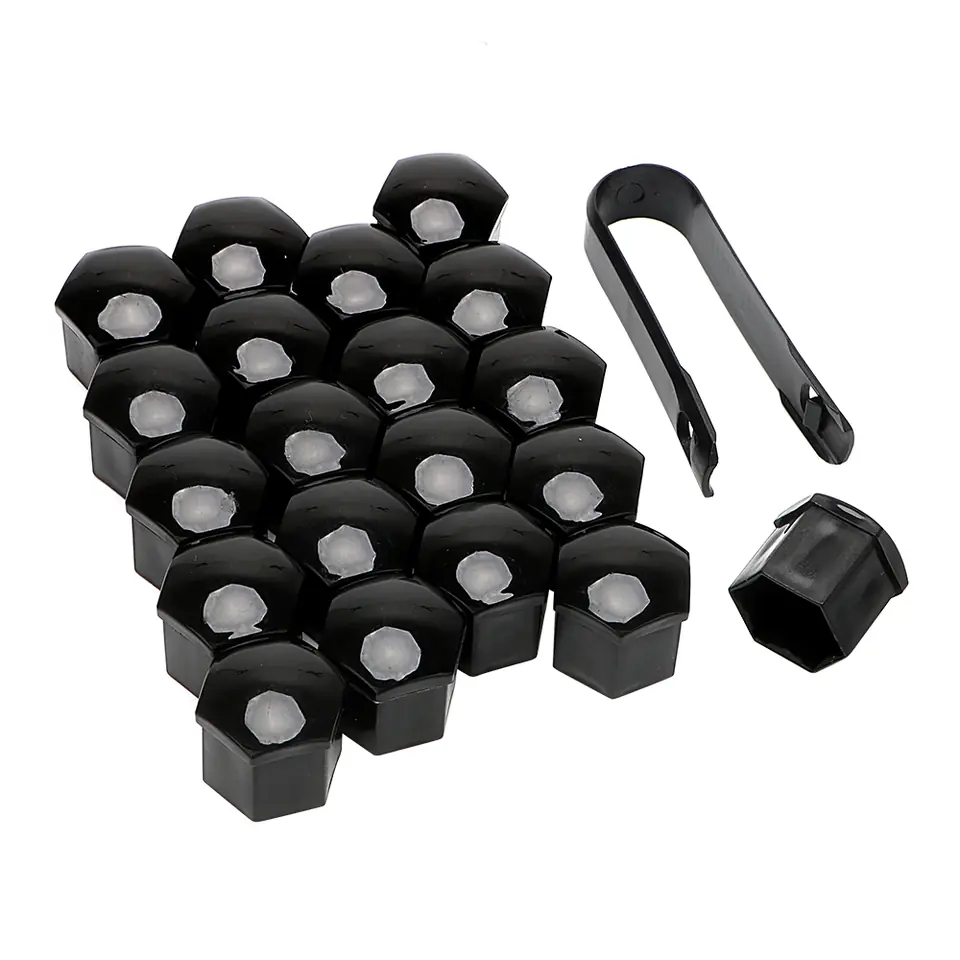 Juego 20 Capas Para Tornillo de Rueda 17mm Negro