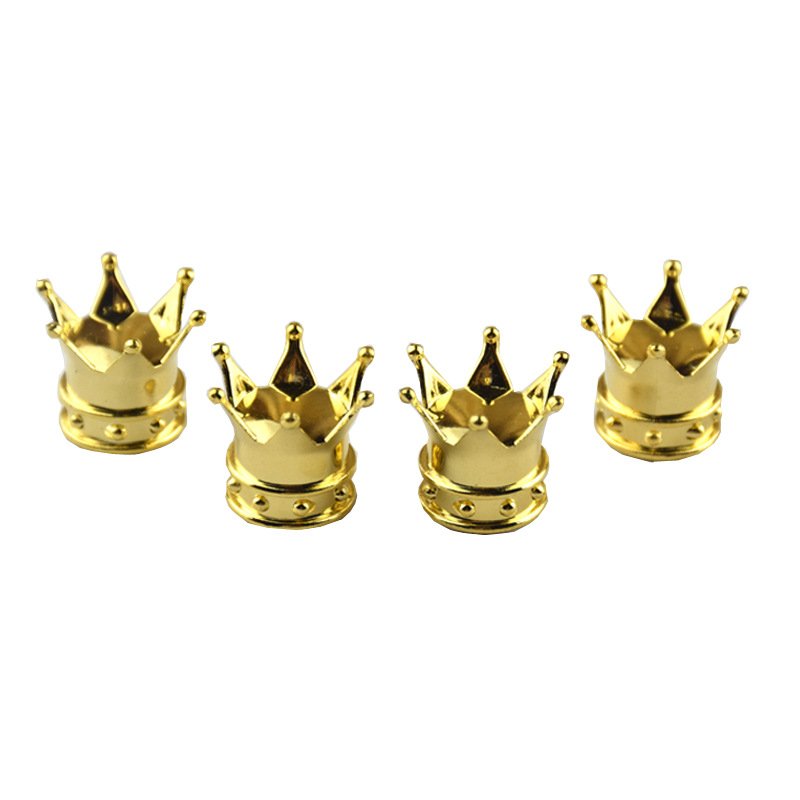 Juego Tapas de Válvula Corona Dorado