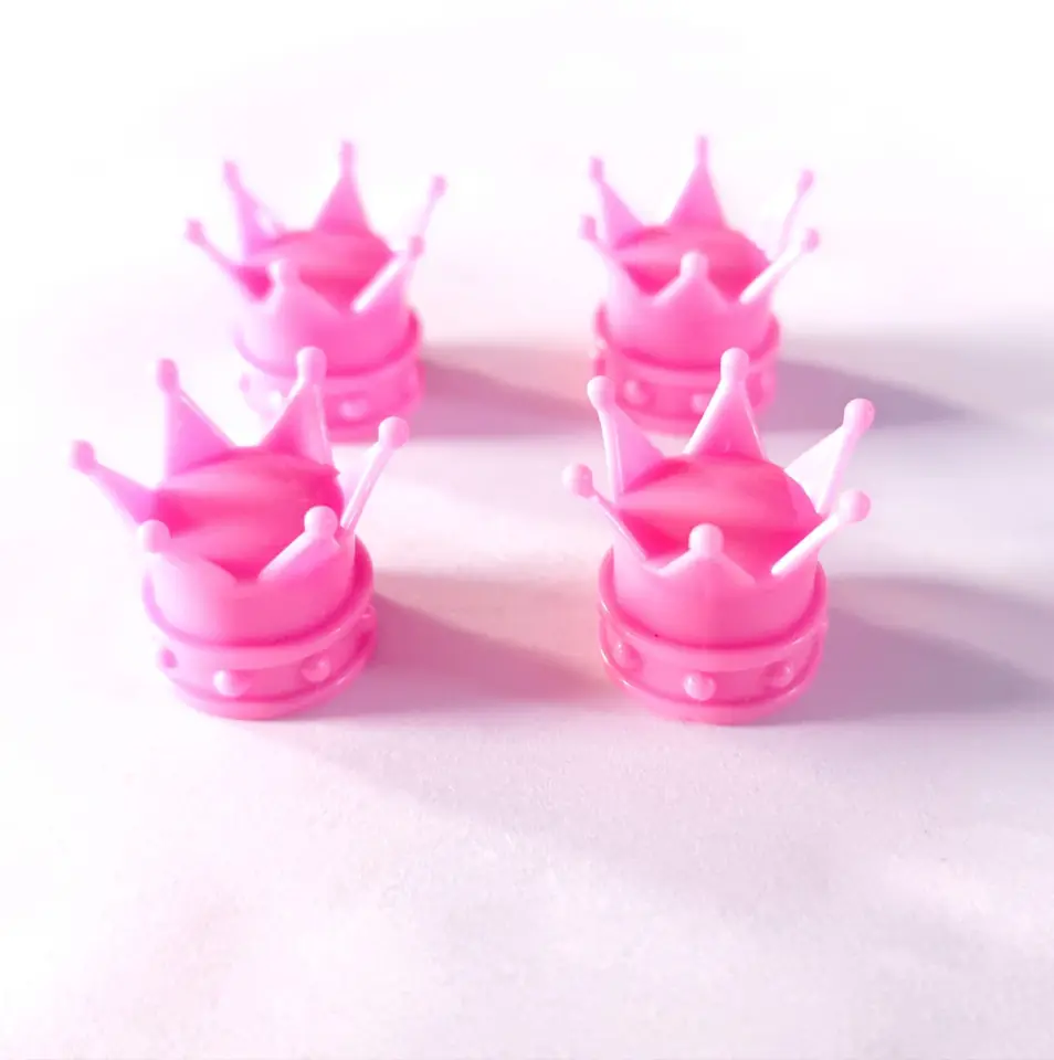 Juego Tapas de Válvula Corona Rosado