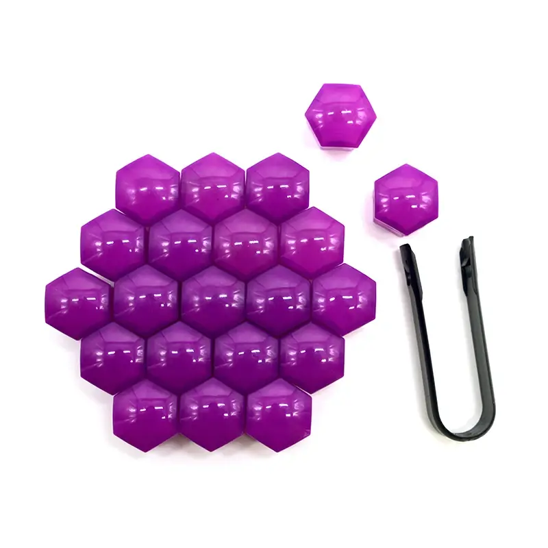 Juego 20 Capas Para Tornillo de Rueda 17mm Violeta