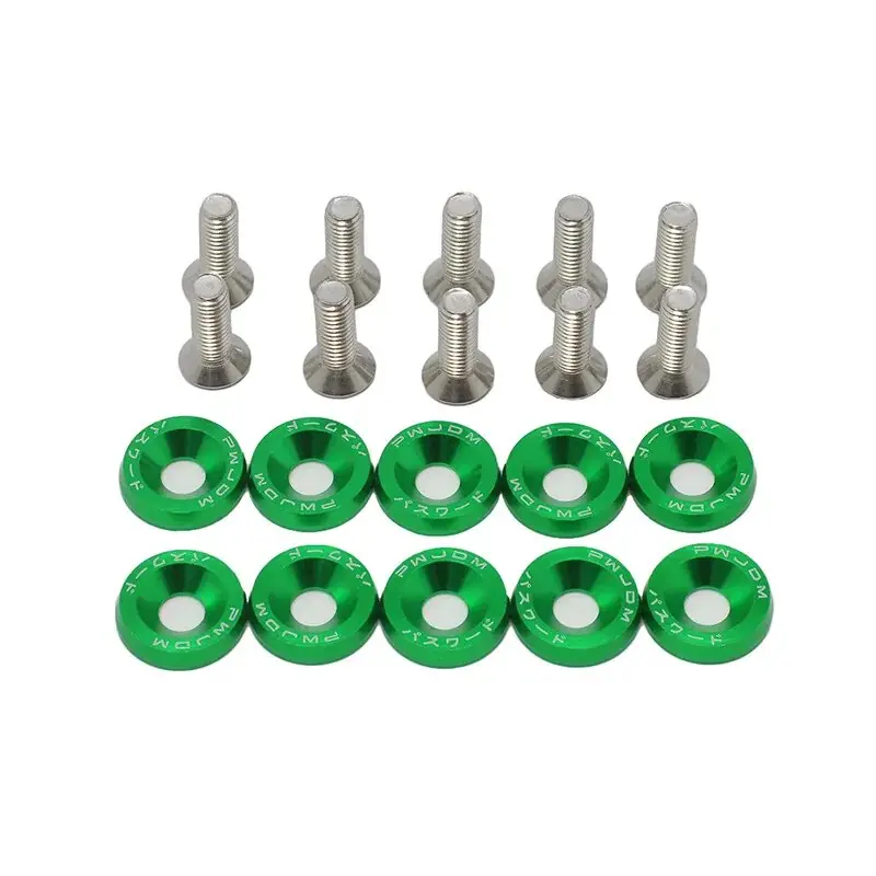 Kit 10 tornillos con Arandela Verde