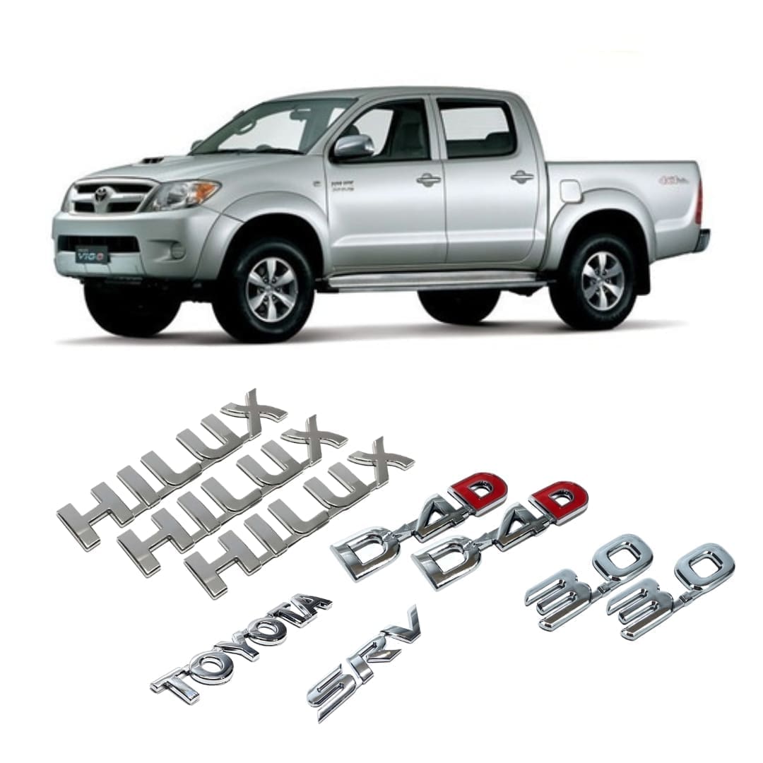 Kit Emblemas Toyota Hilux 2005 a 2015
