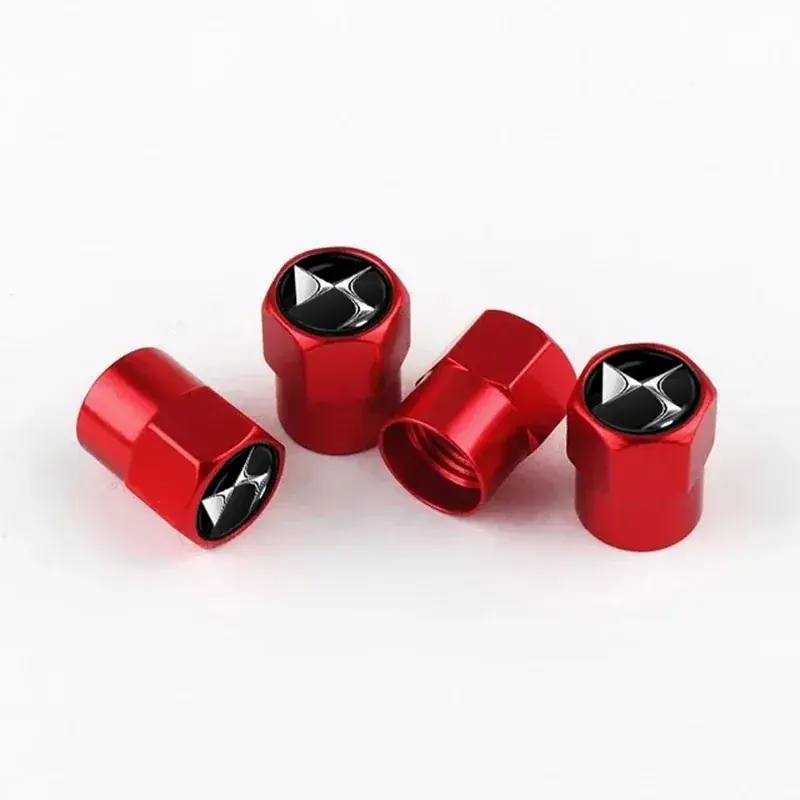 Juego 4 Tapas de Válvula Citroen DS Rojas