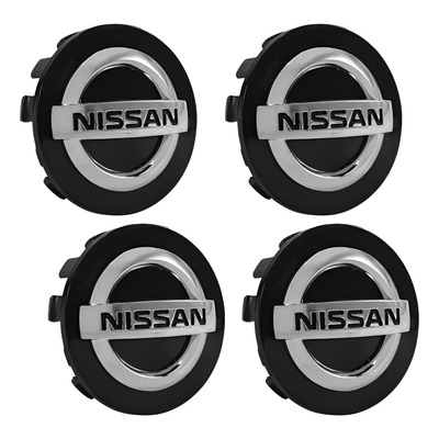 Juego 4 Centros Para Llanta Original Nissan 55mm Negros