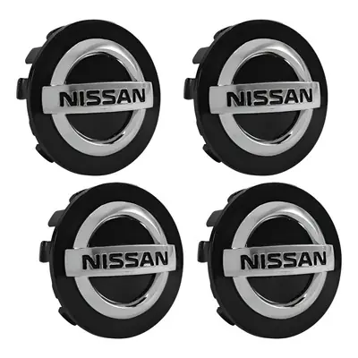 Juego 4 Centros Para Llanta Original Nissan 55mm Negros