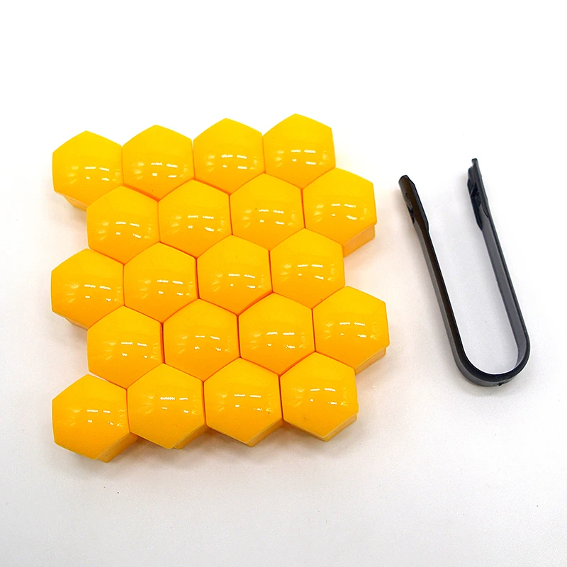 Juego 20 Capas Para Tornillo de Rueda 17mm Amarillo