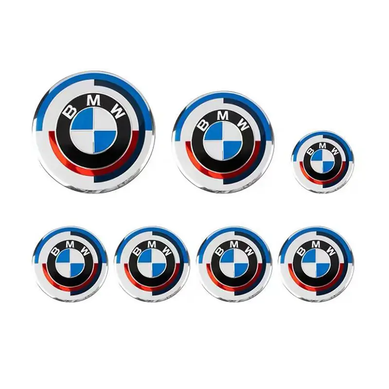 Kit 7 Emblemas BMW 50th Anniversary