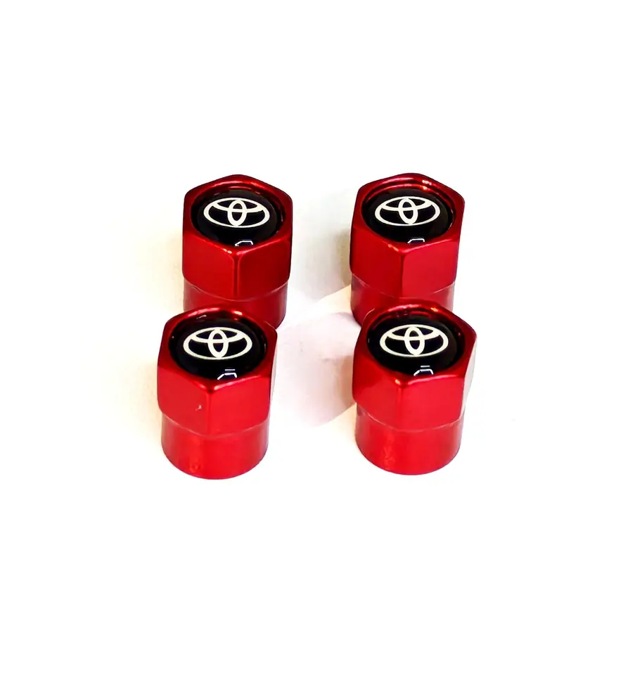 Juego Tapas de Válvula de Rueda Toyota Rojos