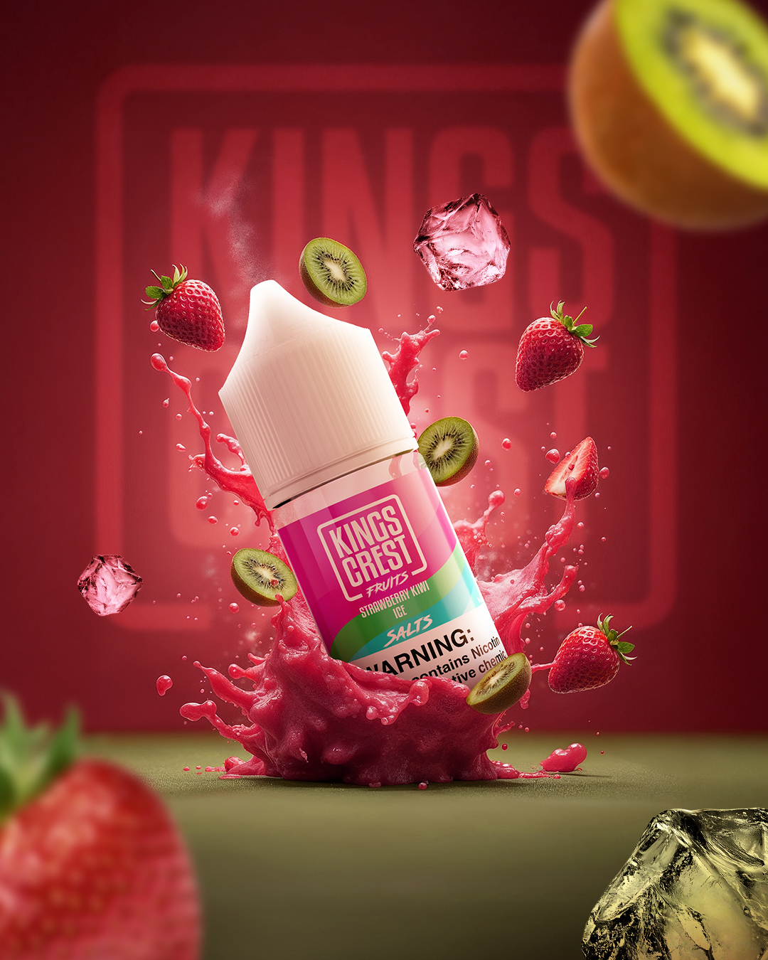 KINGS CREST FRUITS STRAWBERRY KIWI ICE 25MG